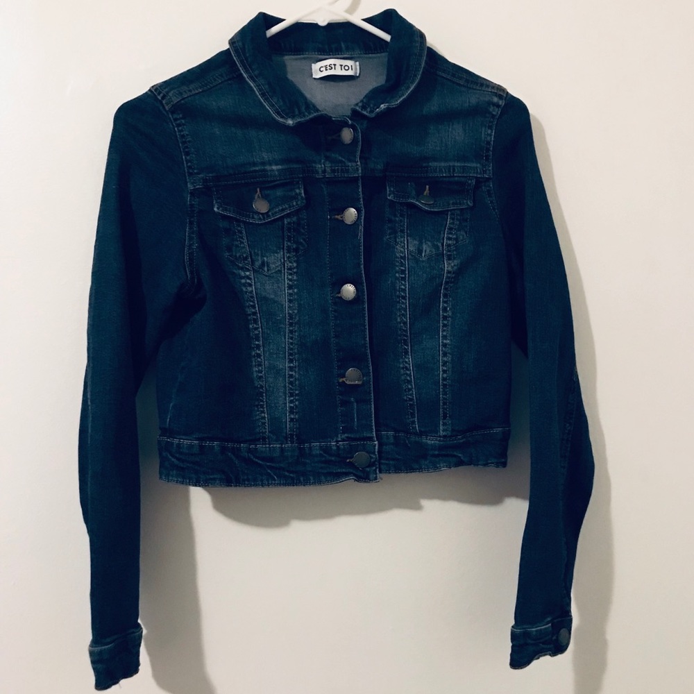 Blue Denim Cropped Jean Jacket